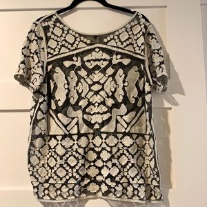 Black and White lace top